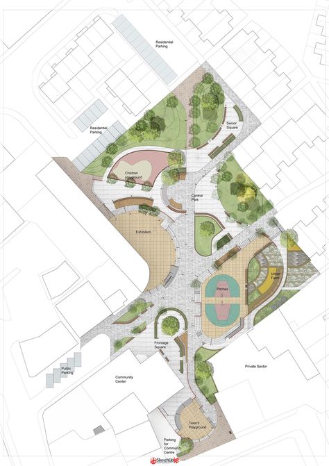 Landscape Architecture Presentation Plan, Situation Architecture, Landscape Floor Plan, Park Design Plan, Architectural Site Plan, Landscape Masterplan, Campus Plan, Campus Landscape Design, Koshino House