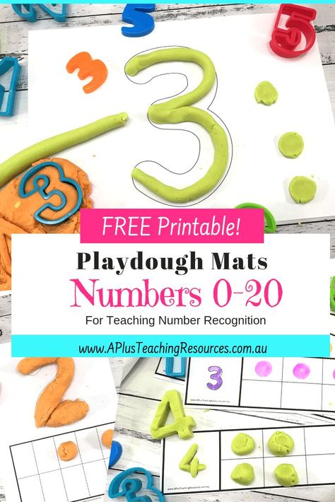 Try these free playdough mats for teaching number recognition in kindergarten. They're guaranteed to make your kids love learning their numbers 0-20! #playdough #numbersense Early Childhood Education Quotes, Cooked Playdough, Number Recognition Activities, Free Math Printables, Free Printable Numbers, Preschool Counting, Creative Math, Teacher Freebies, Math Learning