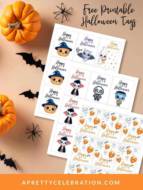 Halloween Gift Tags Printable Free, Tags Printable Free, Halloween Stickers Printable, Happy Halloween Cards, Printable Halloween Tags, Halloween Treat Tags, Imprimibles Halloween, Halloween Gift Tags, Free Printable Halloween