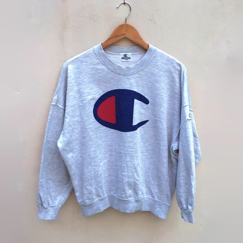 A personal favourite from my Etsy shop https://www.etsy.com/listing/567042191/vintage-champion-jaspo-sweatshirt-big Hip Hop Street Fashion, Vintage Nike Sweatshirt, Rugby Fashion, Champion Crewneck, Workwear Jacket, Champion Sweatshirt, Vintage Champion, Cool Jackets, Casual Streetwear