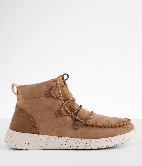 Hey Dude Eloise Suede Boot - Women's Shoes in Suede Nut | Buckle Hey Dudes Boots, Hey Dude Boots Outfit, Heydude Boots, Hey Dude Boots, Boots Women Outfit, Hey Dude Shoes Women, Brown Womens Shoes, Western Shoes, Hey Dudes