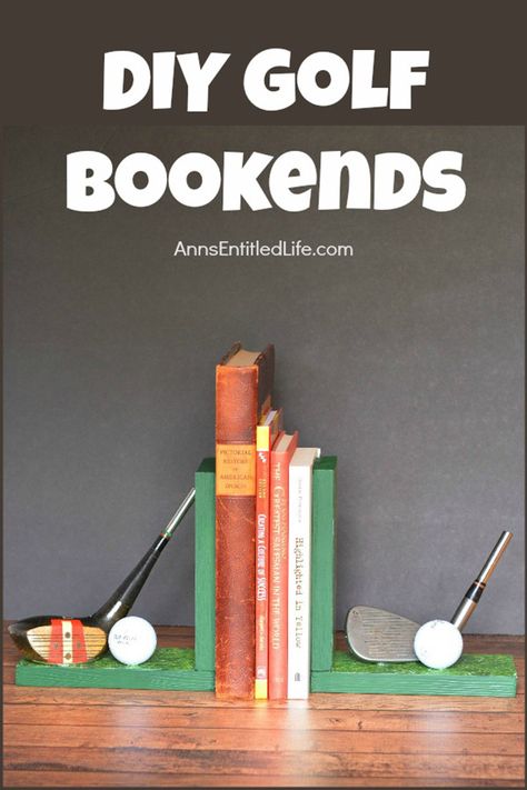 Crafts For Guys, Golf Club Crafts, Diy Father's Day Gifts From Daughter, Diy Holiday Decorating, Diy Bookends, Father's Day Craft Ideas, Easy Fathers Day Craft, Diy Golf, Golf Diy