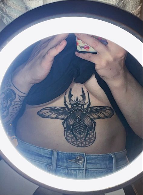 beetle tattoo, flower of life tattoo Beetle Sternum Tattoo, Hercules Beetle Tattoo, Flower Of Life Tattoo, Hercules Beetle, Beetle Tattoo, Sternum Tattoo, Flower Of Life, Life Tattoos, Hercules