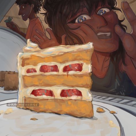 Digital Art, Illustration, Drawing, Art, Digital Drawing, Digital Paiting, Cake, Strawberry Shortcake, OCS, Pastries, Food, Painting Strawberry Shortcake Art Food, Cake Drawing, Cake Strawberry, Slice Of Cake, Food Painting, Drawing Digital, Digital Art Illustration, Food Drawing, Illustration Drawing