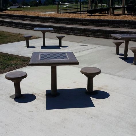 Concrete Chess Tables - Concrete Tables Juayua, Table Tennis Equipment, Outdoor Ping Pong Table, Ping Pong Tables, Urban Intervention, Chess Table, Dream Horse Barns, Concrete Table, Outdoor School