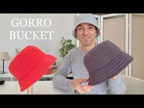 Gorro de pescador o Piluso tejido a crochet paso a paso - YouTube Bucket Hat, Amigurumi, Crochet