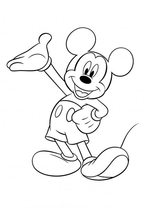 Mickey Mouse Drawing Easy, Coloring Pages Birthday, Mickey Mouse Coloring, Mouse Coloring Pages, Mickey Coloring Pages, Coloring Pages Halloween, Miki Mouse, Penguin Coloring Pages, Mickey Mouse Images