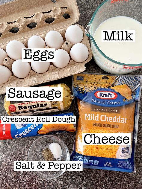 Sausage Crescent, Crescent Roll Breakfast, Sausage Crescent Rolls, Sausage Crescents, Crescent Breakfast, Sausage Egg Casserole, Crescent Dough Sheet, Easy Breakfast Casserole Recipes, Biscuits And Gravy Casserole