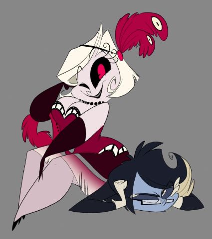 Mimzy and Baxter by Vivziepop Hotel Artwork, Facial Expressions Drawing, Deer Pictures, Hotel Inspiration, Drawing Expressions, Vivziepop Hazbin Hotel, Hotel Art, Illustrations And Posters, Animation Art