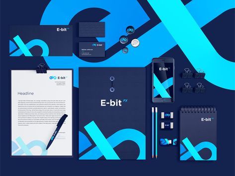 by Nick Chukreev Modern Corporate Branding, Brandbook Design, Logo For Company, Blue Color Pallet, Blue Logo Design, Infinity Card, Va Business, Blue Website, Sports Branding