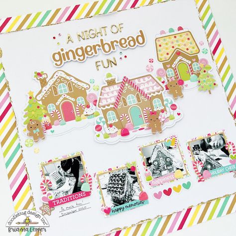 Doodlebug Design Inc Blog Gingerbread Cards, Scrapbook Pages Layouts, Christmas Scrapbook Layouts, Doodle Bug, Chasing Rainbows, Gingerbread Village, Christmas Layouts, Doodlebug Design, Craft Area