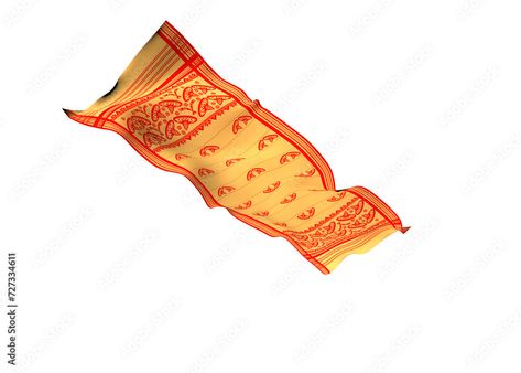 Assamese Bihu, Assamese Culture, Textile Decoration, Muga Silk, Fabric Ornament, Vector Texture, Red Border, Indigenous People, Indian Culture