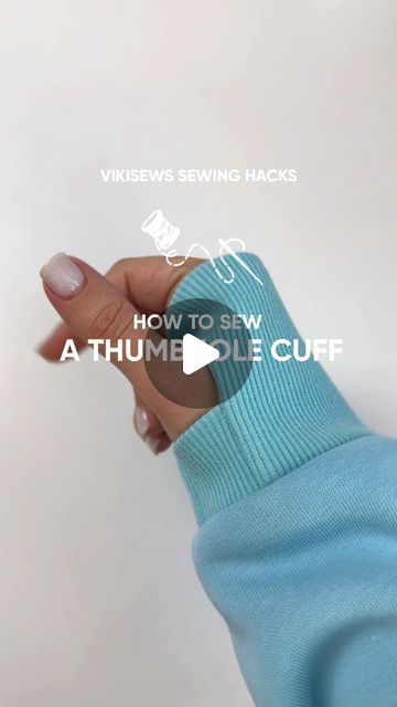 Thumb Hole Cuff Pattern, Thumbhole Cuff Diy, Cuffs Diy, Cuff Pattern, Plain Sweatshirt, Sewing Gifts, Sewing Basics, Learn To Sew, Thumb Holes