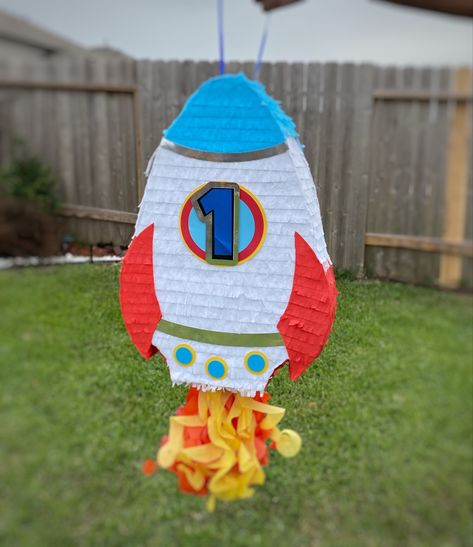 Rocket Ship Pinata, Rocketship Pinata, Space Theme Pinata, Astronaut Pinata, Space Piñata, Space Pinata, Rocket Pinata, Space Crafts For Kids, Baby Birthday Photoshoot