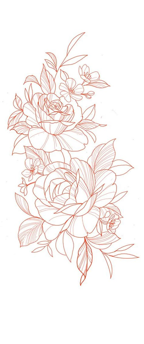 Flower Tattoo Stencils, Flower Tattoo Drawings, Muster Tattoos, Tattoo Templates, Floral Tattoo Sleeve, Flower Sleeve, Flower Tattoo Sleeve, Tattoo Stencil Outline, Floral Tattoo Design