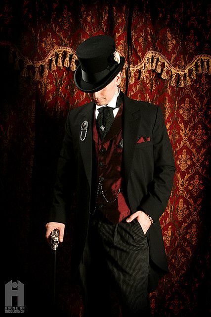 Photo of Steward Noack Magician Costume Man, Top Hat Outfit, Dark Cabaret, Magician Costume, Circus Fashion, Steampunk Man, Dark Circus, Steampunk Wedding, Steampunk Cosplay