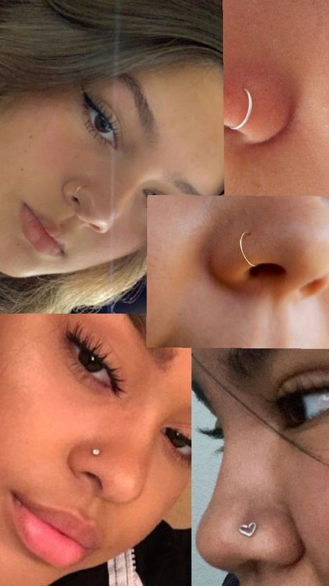 Nose Piercing Combos, Nose Piercings Ideas, Piercing Ideas Nose, Nose Piercing Inspo, Piercing Combos, Nose Ring Aesthetic, Types Of Nose Piercings, Nose Piercing Aesthetic, Gold Nose Piercing