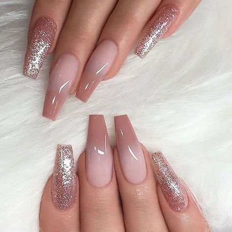 18 Beautiful Ombre Nail Design Ideas for 2020- The Trend Spotter Classy Ombre Nails With Design, Tan Ombre Nails Acrylic, Wealthy Women Nails, Extreme Coffin Shape Nails, Ombre Coffin Nail Ideas, Colored Acrylic Powder Nails, Ombre Nails Brown, Nude And Rose Gold Nails, Ombre Nail Colors Ideas