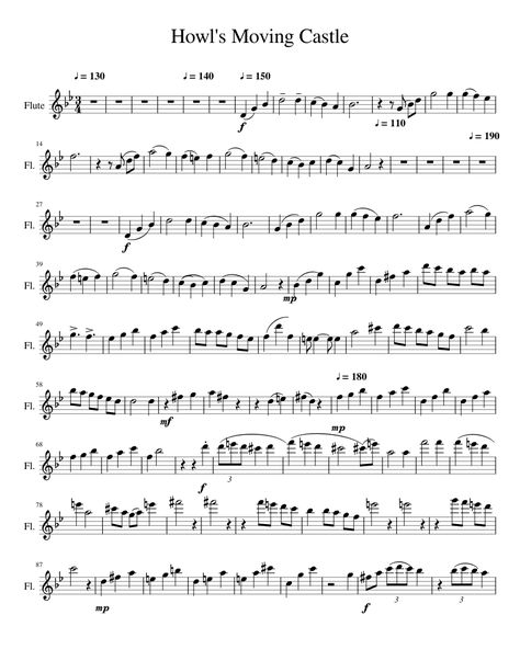 Howls Moving Castle Violin, Free Flute Sheet Music, Joe Hisaishi, Clarinet Sheet Music, Flute Sheet Music, Violin Sheet, Band Nerd, Easy Pixel Art, Violin Sheet Music