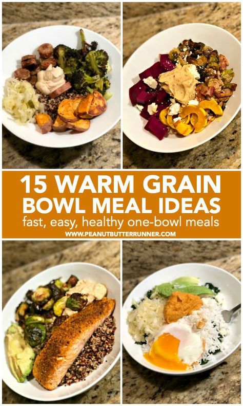 15 warm grain bowl ideas for fast, easy, healthy one-bowl meals. Warm Grain Bowl, Broth Bowls, Grain Bowl Recipe, Bowl Meals, Protein Bowls, Bowl Ideas, Clean Eating Meal Plan, Lunch Bowl, Grain Bowl