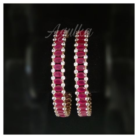 Ruby Diamond Bangles, Amrapali Jewellery, Ruby Band Ring, Ruby Bangles, Bridal Diamond Necklace, Ruby Bands, Peacock Earrings, Bollywood Jewelry, India Jewelry