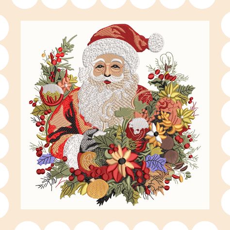 Santa Claus Embroidery Designs, Cheerful Santa Machine Embroidery, Christmas Embroidery Pattern, 5 Sizes by LNTEmbroideryDesigns on Etsy Santa Claus Embroidery, Machine Embroidery Christmas, Christmas Embroidery Patterns, Embroidery Christmas, Christmas Embroidery, Embroidery Pattern, Vinyl Designs, Embroidery Machine, Crafts To Make