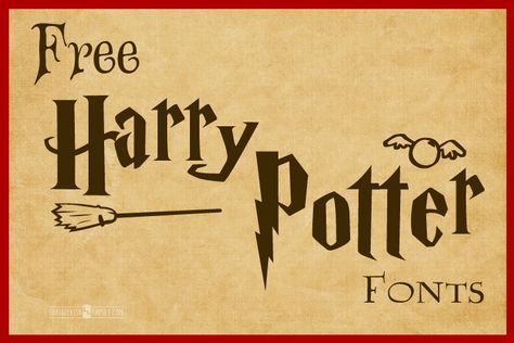 Look at all the great free Harry Potter fonts! Perfect inspiration for birthday party invites and scrapbook pages! Get them @ ThatGeekishFamily.com Harry Potter Schrift, Harry Potter Fonts, Harry Potter Weihnachten, Baby Harry Potter, Classe Harry Potter, Harry Potter Font, Imprimibles Harry Potter, Cumpleaños Harry Potter, Geek House