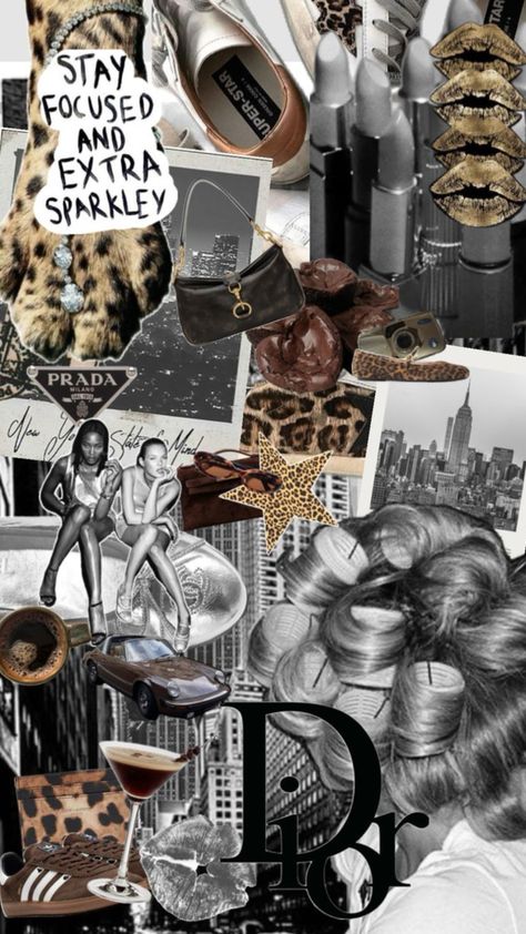 Brown Aesthetic Collage, It Girl Wallpaper, Starboy Style, Starboy Outfit, Cheetah Print Wallpaper, Wallpapers Ipad, Glamour Outfit, Change Your Perspective, Magazine Collage