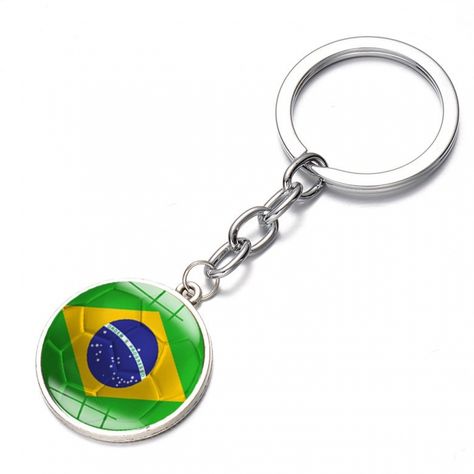 Like and share if you think it`s fantastic! Football Keychain, Flag Football, National Flag, Key Rings, Key Ring, Things To Think About, Brazil, Flag, Football