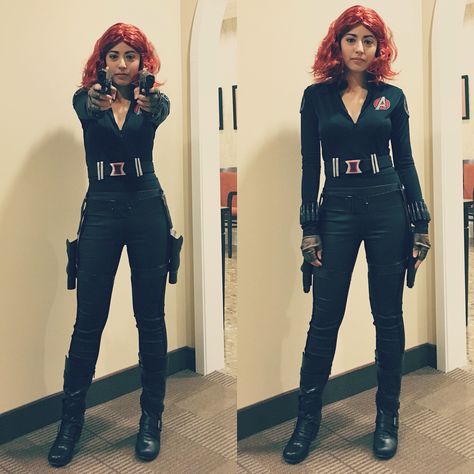 Diy Black Widow by What's She Wareing. #blackwidow #natasharomanoff #marvel #costume #cosplay #halloween Easy Black Widow Costume, Diy Black Widow Costume For Women, Black Widow Disfraz, Avengers Halloween Costume Women, Marvel Costumes Diy, Easy Marvel Costumes, Diy Marvel Costumes, Black Widow Avengers Costume, Marvel Costume Ideas