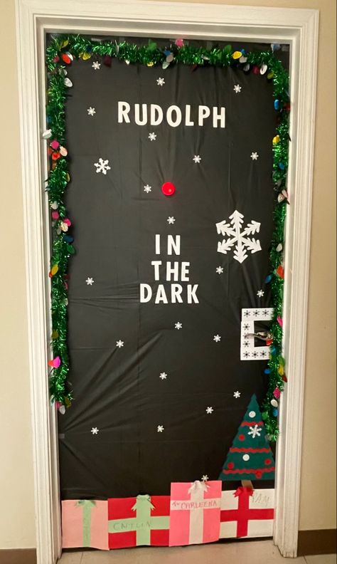 Door Decorations Contest Christmas, Work Holiday Door Decorating, Easy Office Door Christmas Decorations, Door Decorations Christmas Office, Funny Christmas Door Ideas For Work, Christmas Classroom Door Decorating Contest, Ugly Sweater Door Decorating Ideas, Office Door Decorating Contest Funny, Christmas Door Decorating Contest Office Funny Hilarious