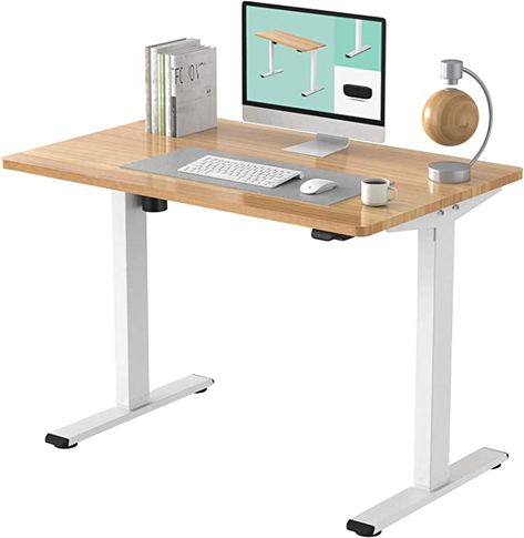 FLEXISPOT EC1 Essential Electric White Standing Desk Whole Piece 48 x 30 Inch Desktop Adjustable Height Desk Home Office Computer Workstation Sit Stand up Desk (White Frame + 48" White Top) : Amazon.ca: Home Work From Home Essentials, Electric Sit Stand Desk, At Home Business, Height Adjustable Desk, Home Office Table, Desks For Small Spaces, Electric Standing Desk, Desk Home Office, Computer Workstation