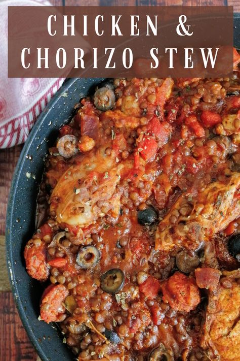 Made in around 30 minutes! This classic one-pot Spanish recipe makes a big batch and easily serves a delicious main meal for 4-6 people. Spanish Mains | Make-Ahead | One-Pot | Gluten-Free | Chicken Stews And Casseroles Comfort food | Dairy-Free | Batch Cooking | Spanish Cooking Dried Chorizo Recipes, Chicken Chorizo Stew, Chicken Stews, Spanish Chicken And Chorizo, Spanish Stew, Chorizo Stew, Spanish Cooking, Chicken And Chorizo, Spanish Foods