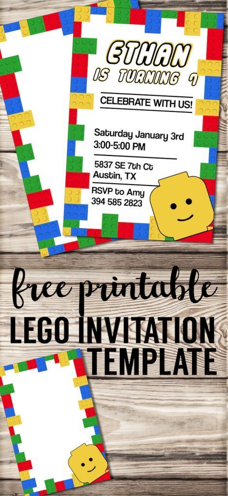 Free Printable Lego Birthday Party Invitation Template. Editable DIY kids birthday party invitaiton or lego baby shower invitation. #papertraildesign #legobirthdayparty #babyshower #DIYbirthday Lego Birthday Invitations, Diy Kids Birthday Party, Printable Lego, Birthday Party Invitations Diy, Lego Baby, Lego Invitations, Birthday Party Invitations Free, Ninjago Birthday, Gratis Printables