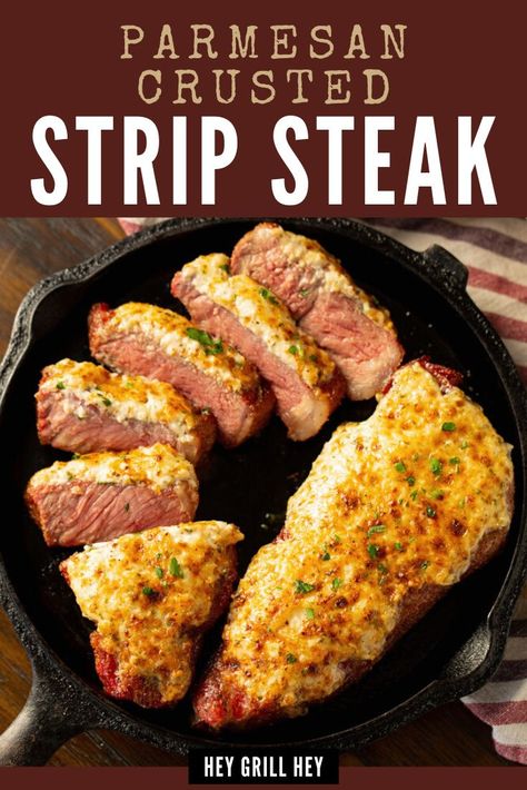 Parmesan Crusted Steak Recipe, Grilled Strip Steak, Crusted Steak Recipe, Parmesan Crusted Steak, Bbq Recipes Sides, Crusted Steak, Brazilian Steak, Roasted Vegetables With Chicken, Hey Grill Hey