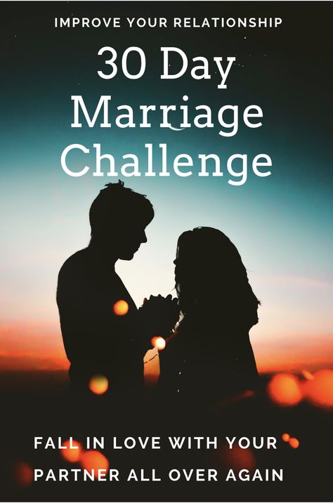 Build a better, sweeter and stronger marriage in 30 days! Commit and take the 30 Day Marriage Challenge. An easy way, each and every day to make your marriage full of intimacy, kindness and love. These little suggestions, connections and conversations will make a huge impact on your relationship with your spouse. #love #marriage #challenge The Love Dare Challenge 30 Day, Fireproof Marriage Challenges, 30 Day Marriage Challenge, 30 Day Relationship Challenge, Challenge For Couples, Stronger Marriage, Challenge 30 Days, Dating Etiquette, Save Marriage