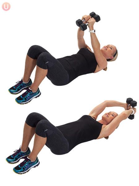 Bad back? Work a few of these strength exercises into your daily workouts and watch the improvements happen! Muscle Groups To Workout, Dumbbell Chest Workout, Chest Workout Women, Chest Workout At Home, Upper Back Muscles, Chest Fly, Back Fat Workout, Body Workout At Home, Chest Muscles