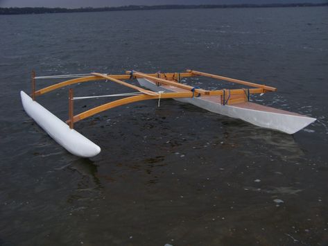 Doug Weir's Proa Project for Paddling Sailing and Marine Adventure: LAUNCH DAY FOR MY OUTRIGGER CANOE (PROA) Sailing Kayak, Jet Surf, Wood Kayak, Wooden Speed Boats, Cedar Strip Canoe, Utility Boat, Canoe Building, Runabout Boat, Outrigger Canoe