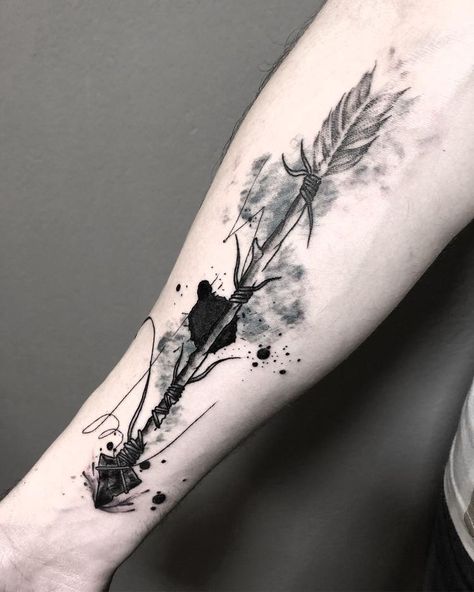 Crossed Arrow Tattoos, Archery Tattoo, Watercolor Arrow Tattoo, Symbole Tattoo, Archer Tattoo, Sagittarius Tattoo Designs, Arrow Tattoos For Women, Tattoo Arrow, Sagittarius Tattoo