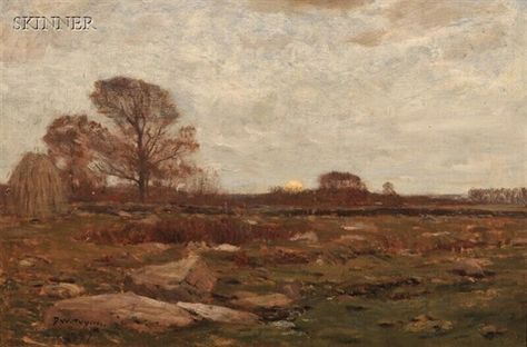 Dwight William Tryon - Landscape at Dusk Pick Art, Dusseldorf, Autumn Painting, Tumblr Boys, Vintage Landscape, Art Antique, Autumn Landscape, Vintage Art Prints, Vintage Artwork