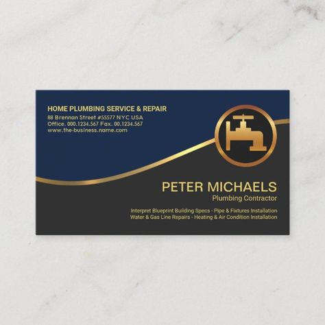 Air Conditioning Installation, Gold Waves, Visiting Card, Business Card Size, Visiting Cards, Heating And Air Conditioning, Business Card, Business Cards, Blue Grey