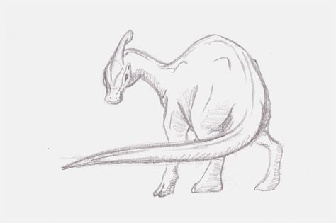 Parasaurolophus Drawing, Parasaurolophus Tattoo, Dino Sketch, Dino Tattoo, Dinosaur Sketch, Dinosaur Drawing, Creature Artwork, Paleo Art, Animation Tutorial