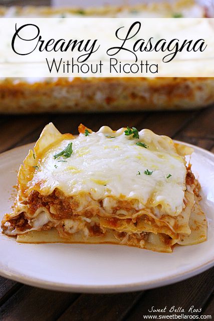 Creamy Lasagna recipe without the usual ricotta! Yum! Creamy Lasagna Recipe, Lasagna Without Ricotta Cheese, Creamy Lasagna, Lasagna Recipe Without Ricotta, Easy Lasagna Recipe, Cheese Lasagna, Homemade Lasagna, Lasagna Recipe, Ricotta Cheese