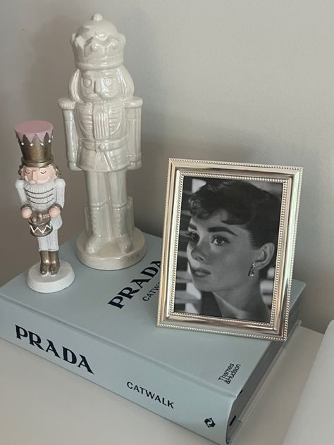 Coquette Christmas/ prada / audrey hepburn Audrey Hepburn Christmas, Aubrey Hepburn, Coquette Christmas, Audrey Hepburn, Small Bedroom, Christmas Decor, Prada, Christmas Decorations, Bedroom