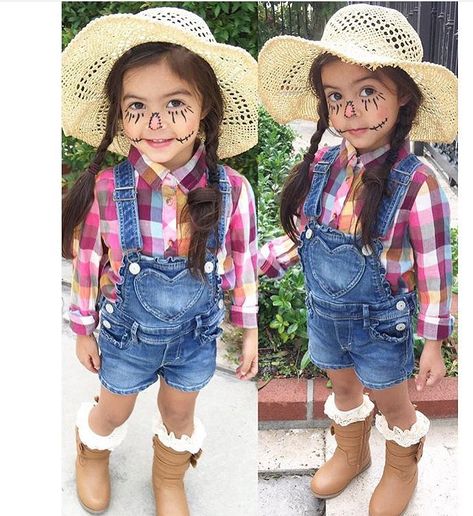 Cowgirl Family Costumes, Farmer Outfit Kids, Farmer Costume Kids, Farmer Girl Costume, Farmer Halloween Costume, Halloween Costumes Cowgirl, Farm Costumes, Farmer Halloween, Farmer Costume