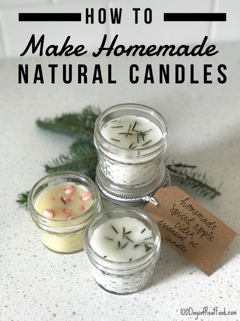 How to Make Homemade Natural Candles (a fun project & gift idea!) Homemade Natural Candles, Diy Natural Candles, Lilin Aroma, Diy Candles Homemade, Soya Mumu, Presente Diy, Food Candles, Cadeau Diy, Natural Candles