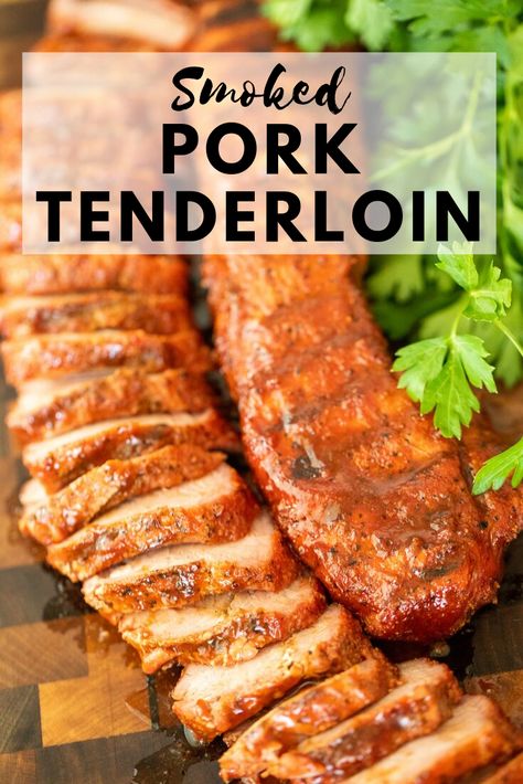 Smoked Pork Tenderloin Recipes Smokers, Citrus Brine, Smoked Pork Tenderloin Recipes, Carne Adobada, Pellet Smoker Recipes, Smoked Pork Tenderloin, Smoker Ideas, Hey Grill Hey, Traeger Smoker