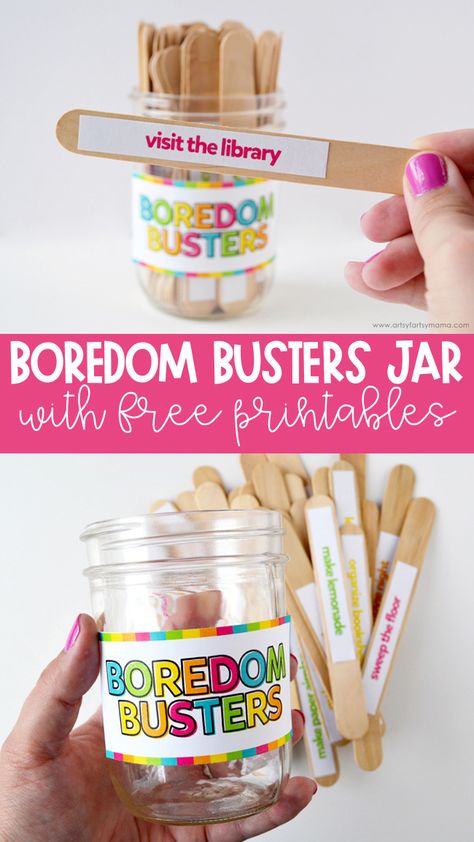 Boredom Busters Jar Games For Road Trips, Road Trip Car Games, Activity Jar, Kids Travel Games, Car Games For Kids, Summer Boredom Busters, Boredom Busters For Kids, Summer Boredom, Bored Jar