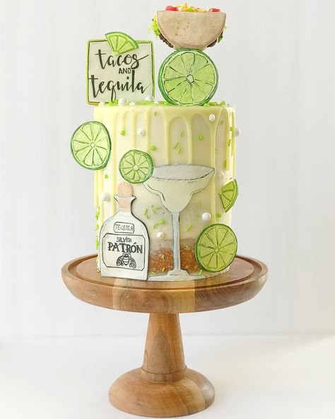 Can’t think of a better way to start our week off than a Tequila & Taco Cake! This one includes a completely edible cookie taco! Ohhh yeah!… Margarita Cookies, Tequila Cake, Birthday Cake Fruit, Booze Cake, Taco Cake, Liquor Cake, Margarita Cake, Tequila Party, Margarita Party