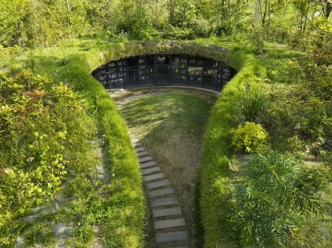 Image credit: Koji Fujii / TOREAL Nature Inspired Buildings, Subterranean Homes, Underground Courtyard, Earth Building, Underground Home, Mountain Greenhouse, Field House, Earth House, Bio Architecture